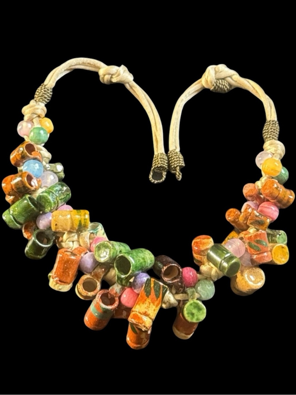 Vintage Mexican Folk Art Mug Necklace